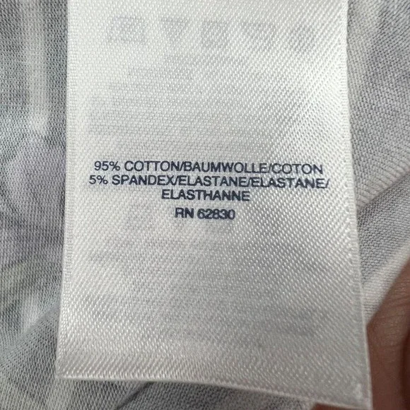 Lands End Floral Stripe T Shirt Dress Womens XL Navy Tropical Belted Modest - Picture 13 of 16